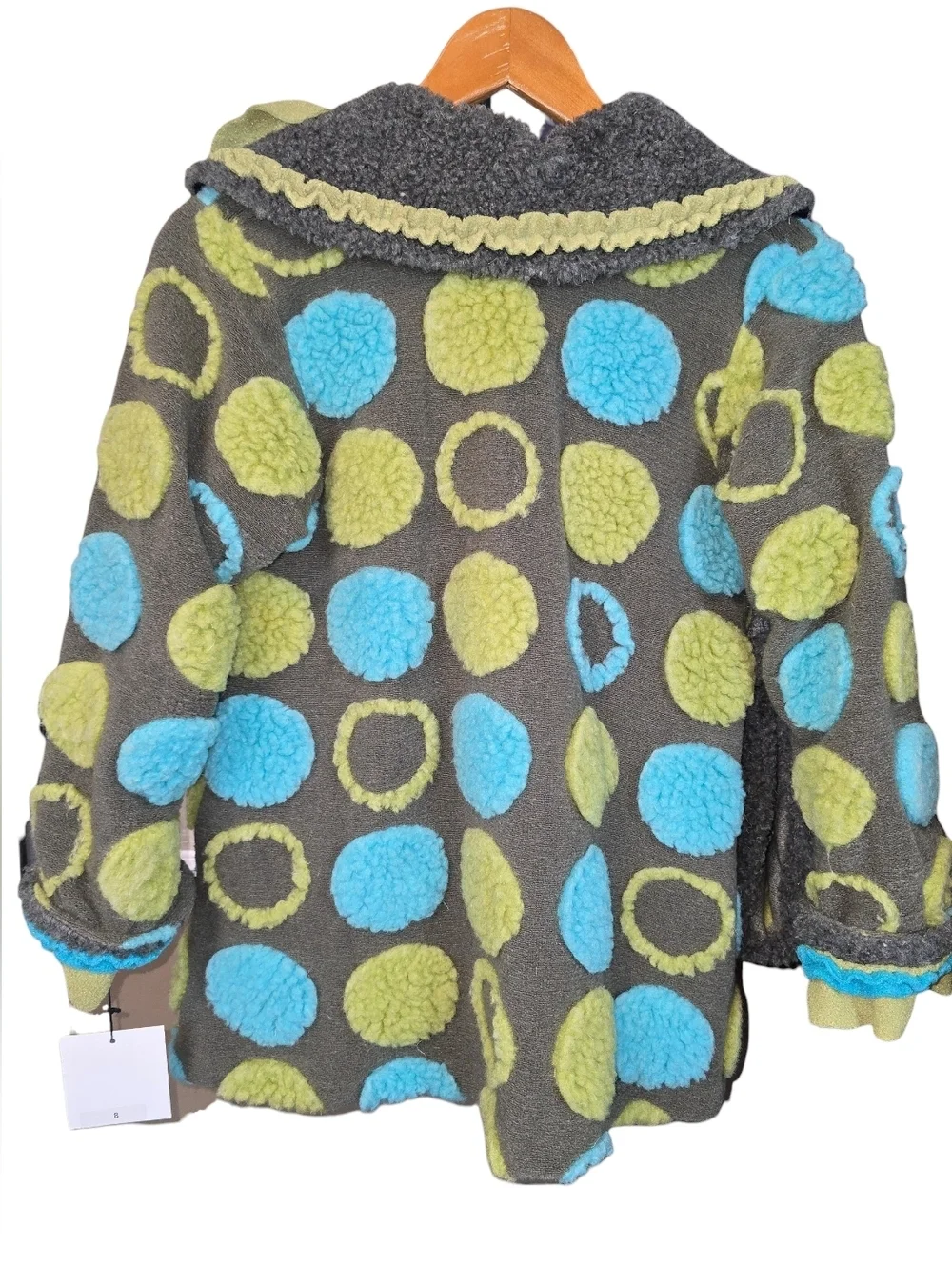 Corky & Company Girls Swing Coat NWT Polka Dot Fleece Jacket w/ Hat Size 8